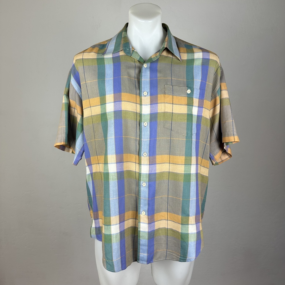Vintage JT Beckett Pastel Plaid Shirt Size Large